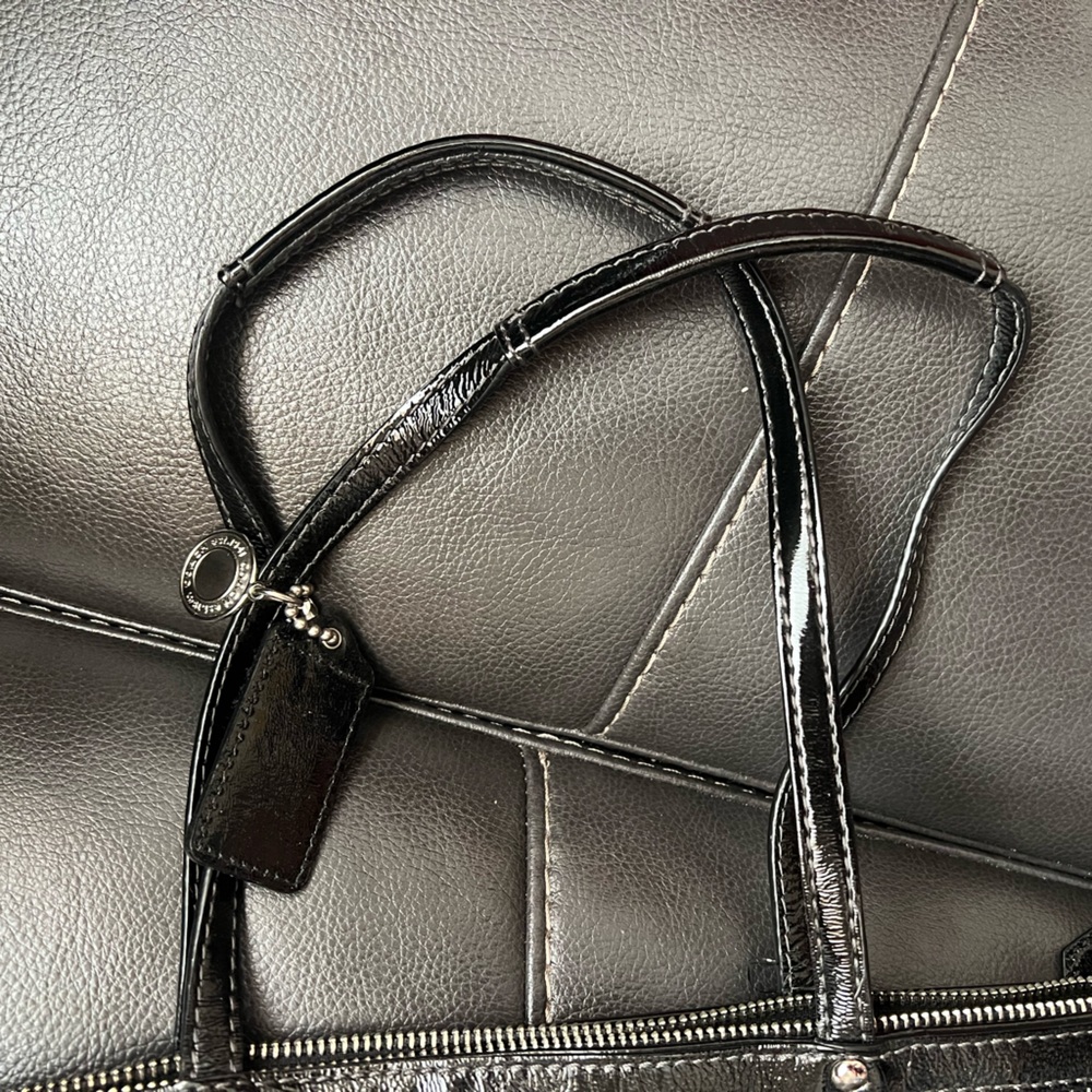 Coach Black Vinyl Shoulder Bag - Picture 2 of 7